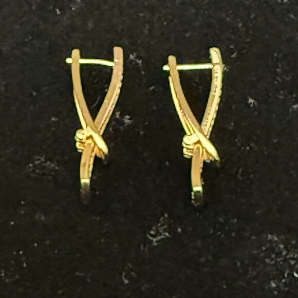 3/$17 Elegant Gold and Clear Rhinestone Pierced Earrings - Picture 3 of 4
